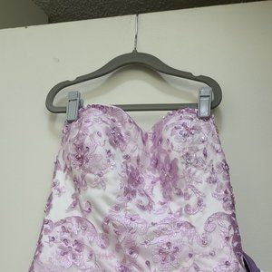 Bridess Dress, Lavender and Ivory, Size 12 Women